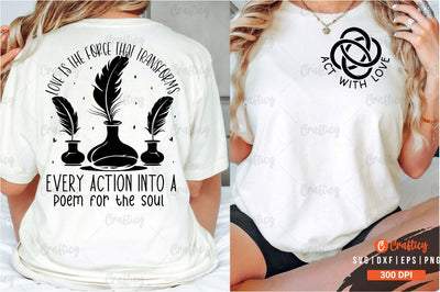 Act with love Front and Back SVG T shirt Design SVG Designangry 