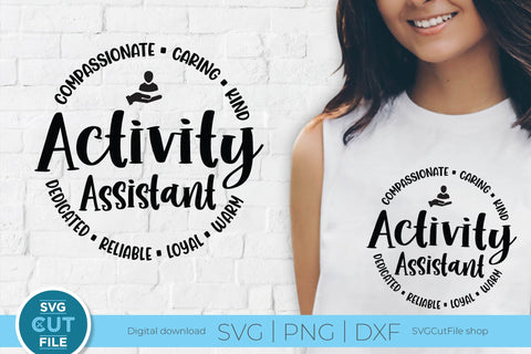 Activity Assistant svg, Activities svg, Professionals appreciation svg, Activity Professionals svg, Professional, Day Week, round circle, activities SVG SVG Cut File 
