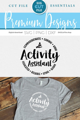 Activity Assistant svg, Activities svg, Professionals appreciation svg, Activity Professionals svg, Professional, Day Week, round circle, activities SVG SVG Cut File 