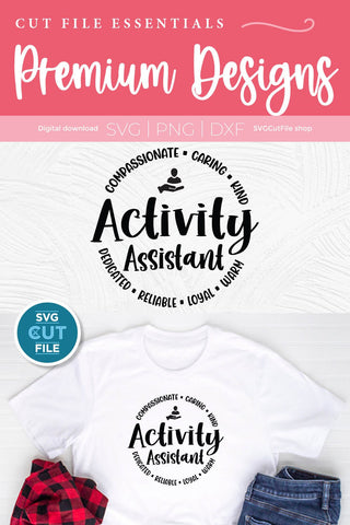 Activity Assistant svg, Activities svg, Professionals appreciation svg, Activity Professionals svg, Professional, Day Week, round circle, activities SVG SVG Cut File 