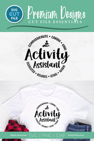 Activity Assistant svg, Activities svg, Professionals appreciation svg, Activity Professionals svg, Professional, Day Week, round circle, activities SVG SVG Cut File 
