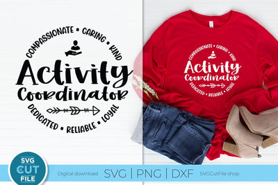 Activity Coordinator svg, Activities svg, Professionals appreciation svg, Activity Professionals svg, Professional, Day Week, round circle, activities SVG SVG Cut File 