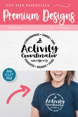Activity Coordinator svg, Activities svg, Professionals appreciation svg, Activity Professionals svg, Professional, Day Week, round circle, activities SVG SVG Cut File 