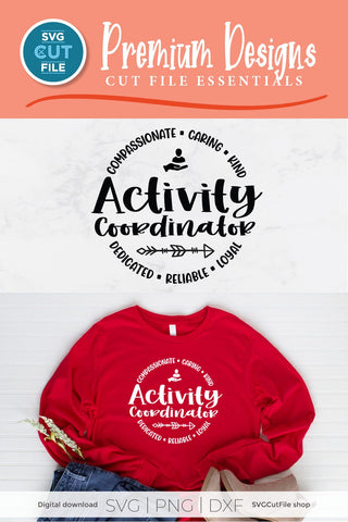 Activity Coordinator svg, Activities svg, Professionals appreciation svg, Activity Professionals svg, Professional, Day Week, round circle, activities SVG SVG Cut File 