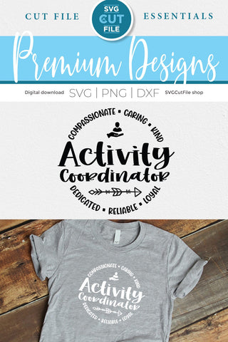Activity Coordinator svg, Activities svg, Professionals appreciation svg, Activity Professionals svg, Professional, Day Week, round circle, activities SVG SVG Cut File 
