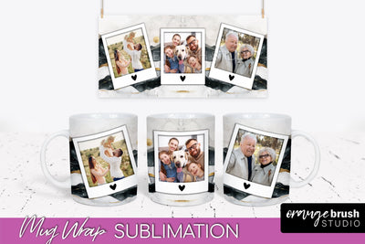 Add Your Photo Mug Wrap - Boho Mug Sublimation Design Sublimation OrangeBrushStudio 