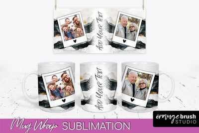 Add Your Photo Mug Wrap - Boho Mug Sublimation Design Sublimation OrangeBrushStudio 