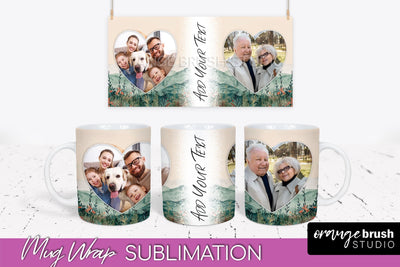 Add Your Photo Mug Wrap - Boho Mug Sublimation Design Sublimation OrangeBrushStudio 