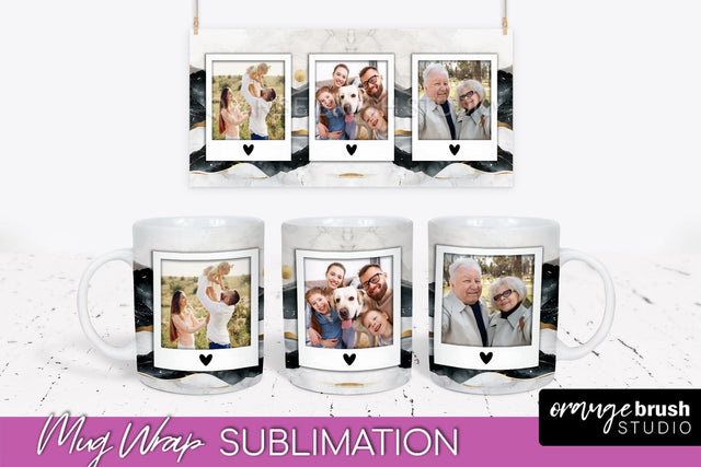 Add Your Photo Mug Wrap - Boho Mug Sublimation Design Sublimation OrangeBrushStudio 