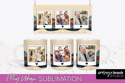 Add Your Photo Mug Wrap - Boho Mug Sublimation Design Sublimation OrangeBrushStudio 