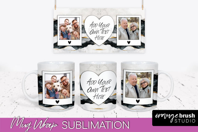 Add Your Photo Mug Wrap - Boho Mug Sublimation Design Sublimation OrangeBrushStudio 