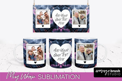 Add Your Photo Mug Wrap - Marble Mug Sublimation Design Sublimation OrangeBrushStudio 