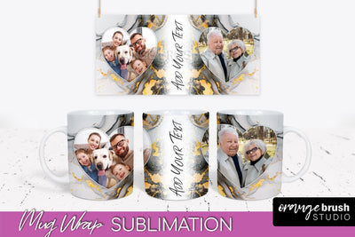 Add Your Photo Mug Wrap - Marble Mug Sublimation Design Sublimation OrangeBrushStudio 