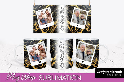 Add Your Photo Mug Wrap - Marble Mug Sublimation Design Sublimation OrangeBrushStudio 