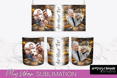 Add Your Photo Mug Wrap - Marble Mug Sublimation Design Sublimation OrangeBrushStudio 