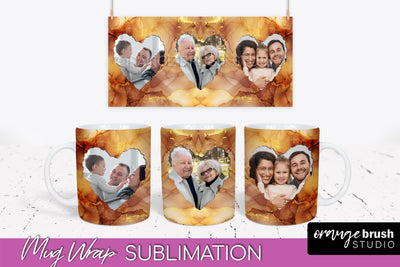 Add Your Photo Mug Wrap - Marble Mug Sublimation Design Sublimation OrangeBrushStudio 