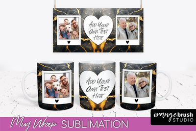 Add Your Photo Mug Wrap - Marble Mug Sublimation Design Sublimation OrangeBrushStudio 