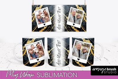 Add Your Photo Mug Wrap - Marble Mug Sublimation Design Sublimation OrangeBrushStudio 