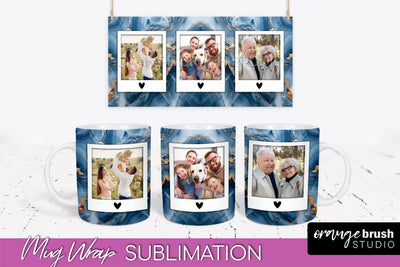 Add Your Photo Mug Wrap - Marble Mug Sublimation Design Sublimation OrangeBrushStudio 