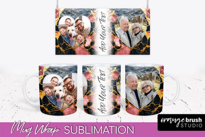 Add Your Photo Mug Wrap - Marble Mug Sublimation Design Sublimation OrangeBrushStudio 