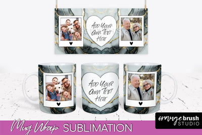 Add Your Photo Mug Wrap - Marble Mug Sublimation Design Sublimation OrangeBrushStudio 