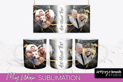 Add Your Photo Mug Wrap - Marble Mug Sublimation Design Sublimation OrangeBrushStudio 