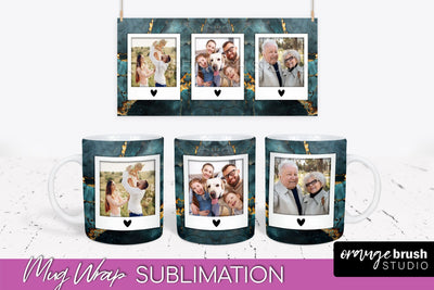 Add Your Photo Mug Wrap - Marble Mug Sublimation Design Sublimation OrangeBrushStudio 