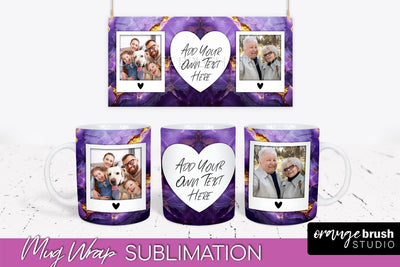 Add Your Photo Mug Wrap - Marble Mug Sublimation Design Sublimation OrangeBrushStudio 