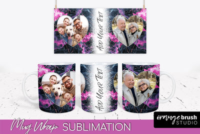 Add Your Photo Mug Wrap - Marble Mug Sublimation Design Sublimation OrangeBrushStudio 