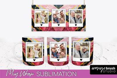 Add Your Photo Mug Wrap - Marble Mug Sublimation Design Sublimation OrangeBrushStudio 