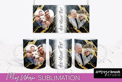 Add Your Photo Mug Wrap - Marble Mug Sublimation Design Sublimation OrangeBrushStudio 