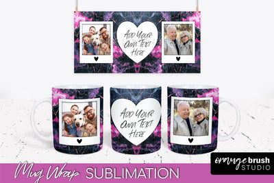 Add Your Photo Mug Wrap - Marble Mug Sublimation Design Sublimation OrangeBrushStudio 