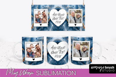 Add Your Photo Mug Wrap - Marble Mug Sublimation Design Sublimation OrangeBrushStudio 