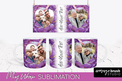 Add Your Photo Mug Wrap - Marble Mug Sublimation Design Sublimation OrangeBrushStudio 