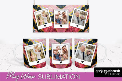 Add Your Photo Mug Wrap - Marble Mug Sublimation Design Sublimation OrangeBrushStudio 