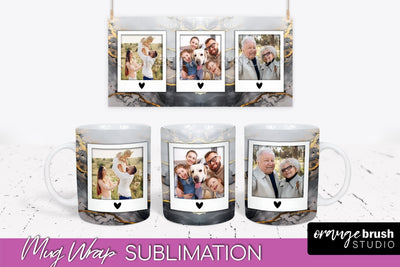 Add Your Photo Mug Wrap - Marble Mug Sublimation Design Sublimation OrangeBrushStudio 