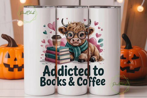 Addicted to Books & Coffee 20oz Tumbler Sublimation PixelChick 
