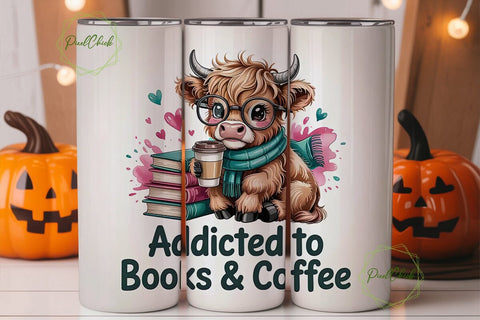 Addicted to Books & Coffee 20oz Tumbler Sublimation PixelChick 