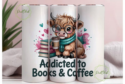 Addicted to Books & Coffee 20oz Tumbler Sublimation PixelChick 