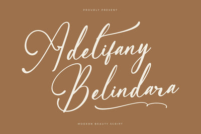 Adelifany Belindara - Modern Beauty Script Font Letterena Studios 
