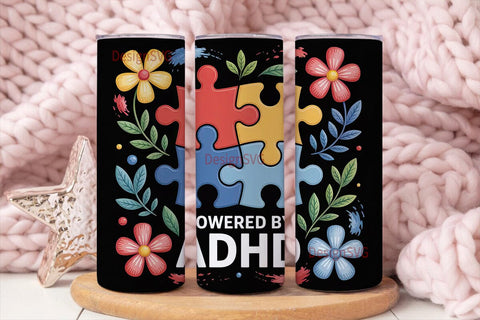 ADHD Awareness Tumbler Wrap Sublimation DesignSVG 