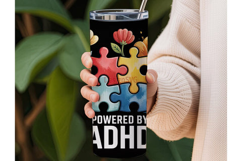 ADHD Awareness Tumbler Wrap Sublimation DesignSVG 