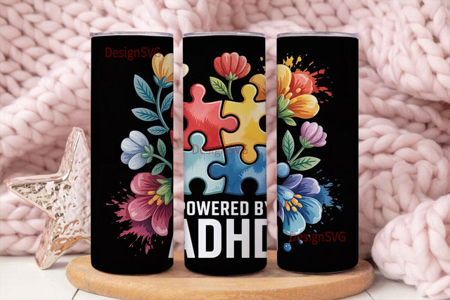 ADHD Awareness Tumbler Wrap Sublimation DesignSVG 
