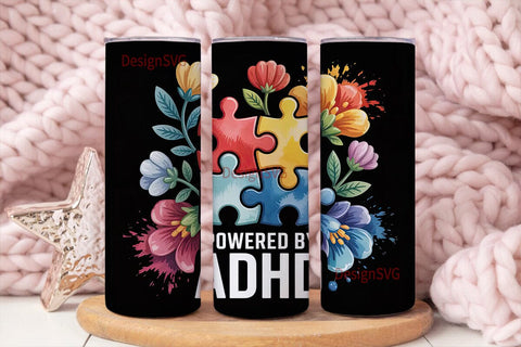 ADHD Awareness Tumbler Wrap Sublimation DesignSVG 