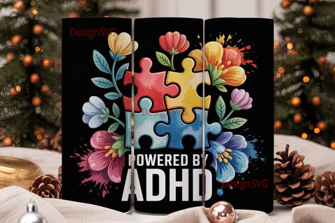 ADHD Awareness Tumbler Wrap Sublimation DesignSVG 