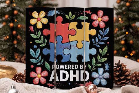 ADHD Awareness Tumbler Wrap Sublimation DesignSVG 