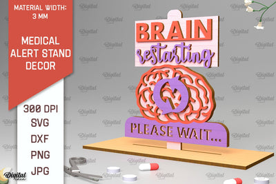 ADHD Medical Alert Stand Laser Cut. Medical Decor SVG SVG Evgenyia Guschina 