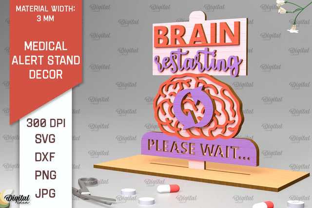 ADHD Medical Alert Stand Laser Cut. Medical Decor SVG SVG Evgenyia Guschina 