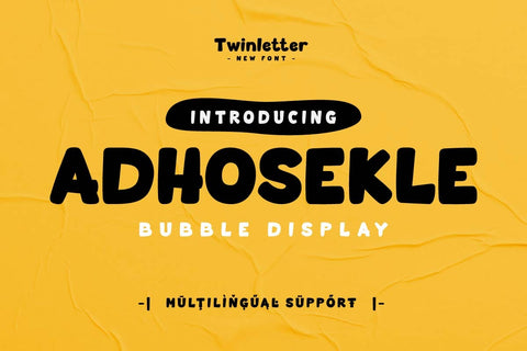 Adhosekle - Playful Display Font Font twinletter 