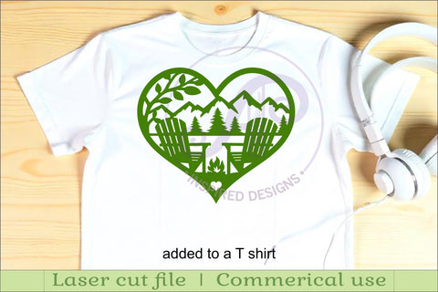 Adirondack chairs heart wall sign, SVG file. SVG APInspireddesigns 